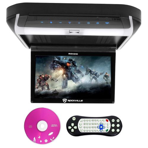  Rockville RVD10HD-BK 10.1 Flip Down Monitor DVD Player, HDMI, USB+Headphones