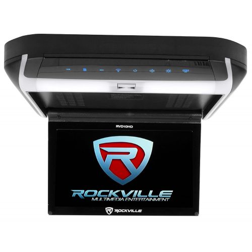  Rockville RVD10HD-BK 10.1 Flip Down Monitor DVD Player, HDMI, USB+Headphones