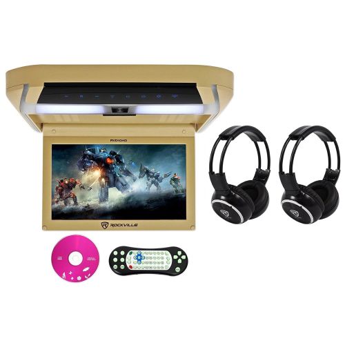  Rockville RVD10HD-BG 10.1 Flip Down Monitor DVD Player, HDMI, USB+Headphones