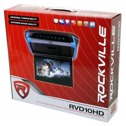  Rockville RVD10HD-BG 10.1 Flip Down Monitor DVD Player, HDMI, USB+Headphones