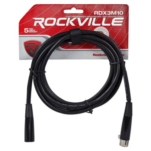  (2) Rockville RockPAR50 LED RGB Compact Par Can DJClub DMX Wash Lights+Cables