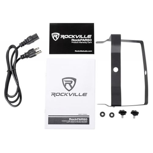  Rockville RockPAR50 LED RGB Compact Par Can DJClub DMX Wash Light+Dual Bracket