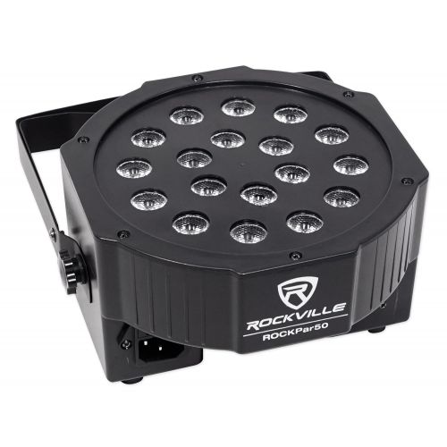  Rockville RockPAR50 LED RGB Compact Par Can DJClub DMX Wash Light+Dual Bracket