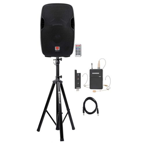  Rockville BPA 15 Church Speaker Sound System+Headset Mic For Sermons, Speeches