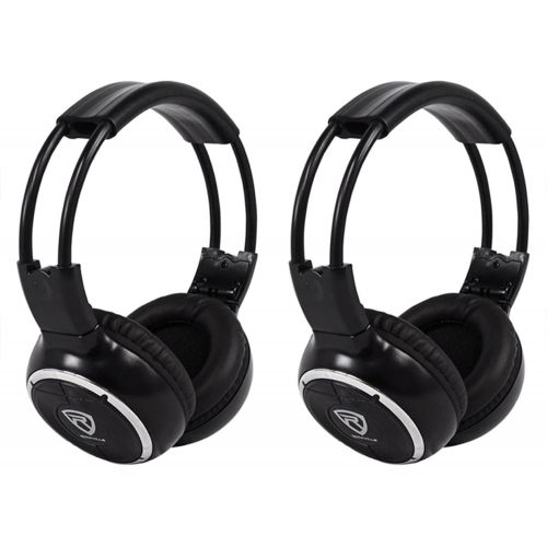  (2) Rockville RFH3 Wireless Infrared IR Car Headphones for Any Car Monitor