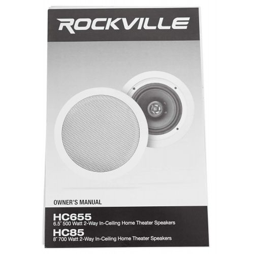  Pair Rockville HC655 6.5 500 Watt in-Ceiling Home Theater Speakers 8 Ohm