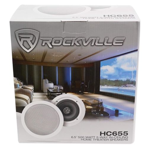  Pair Rockville HC655 6.5 500 Watt in-Ceiling Home Theater Speakers 8 Ohm