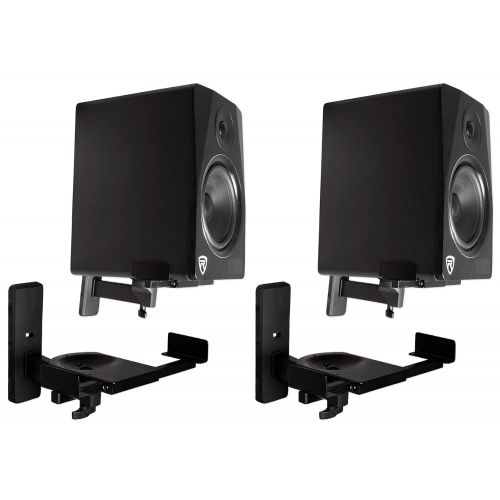  Rockville RHSB8 Wall Mount Swivel Home Theater Bookshelf Speaker Brackets (Pair)