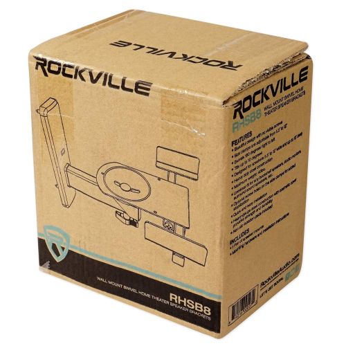  Rockville RHSB8 Wall Mount Swivel Home Theater Bookshelf Speaker Brackets (Pair)