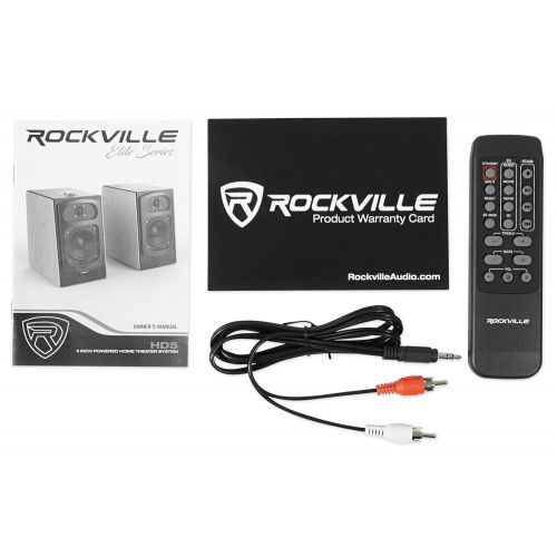  (2) Rockville HD5 5 150w RMS Powered Bluetooth Bookshelf Speakers+Wall Brackets