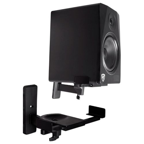  (2) Rockville HD5 5 150w RMS Powered Bluetooth Bookshelf Speakers+Wall Brackets