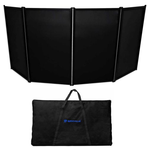  Rockville RFAAB DJ Event Facade Booth + Travel Bag + Scrim + Mixer Stand