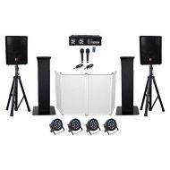 Rockville DJ Package w10 Speakers+Bluetooth Mixer+Mics+Tripod+Totem Stands+Facade+Lights