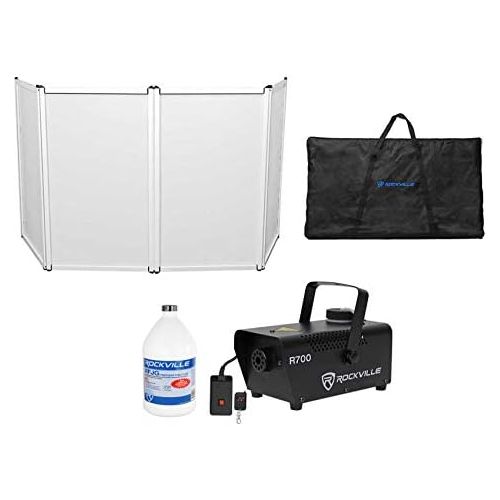  Rockville RFAAW DJ Event Facade Booth+Travel Bag+Scrim+Fog Machine+Gallon Fluid