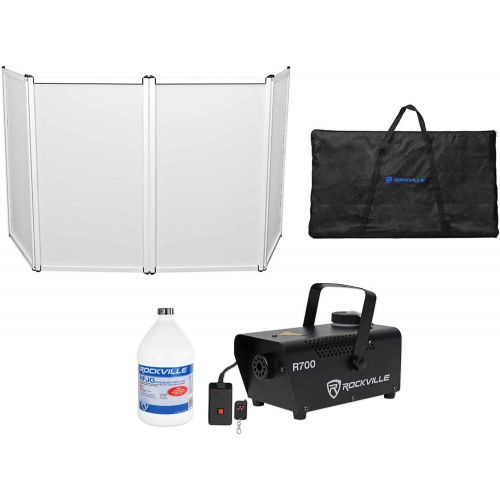  Rockville RFAAW DJ Event Facade Booth+Travel Bag+Scrim+Fog Machine+Gallon Fluid