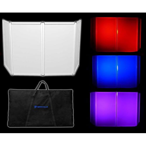  Rockville RFAAW DJ Event Facade Light Weight Booth+Travel Bag+Scrim+Laptop Stand