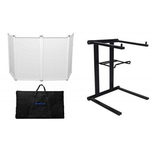  Rockville RFAAW DJ Event Facade Light Weight Booth+Travel Bag+Scrim+Laptop Stand