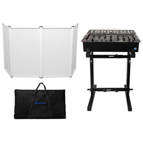  Rockville RFAAW DJ Event Facade Light Weight Booth+Travel Bag+Scrim+Mixer Stand