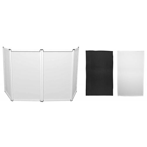  Rockville DJ Event Facade Light Metal Frame Booth+Bag+Black+2) Sets White Scrims