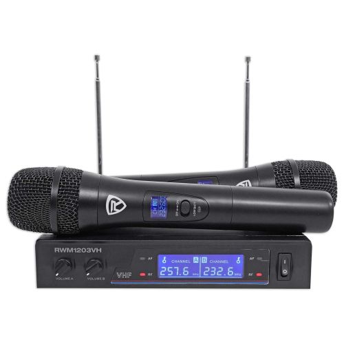  Rockville RWM1203VH VHF Wireless (2) HandHeld Microphones 4 Church Sound Systems