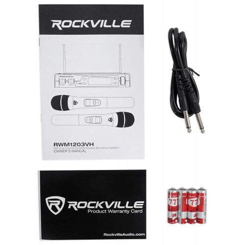  Rockville RWM1203VH VHF Wireless (2) HandHeld Microphones 4 Church Sound Systems