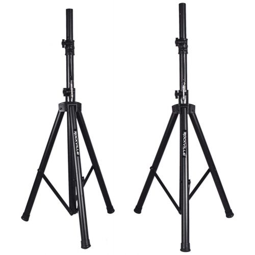  Rockville Dual 12 Powered Speakers, Bluetooth+Mic+Speaker Stands+Cables (RPG122K)