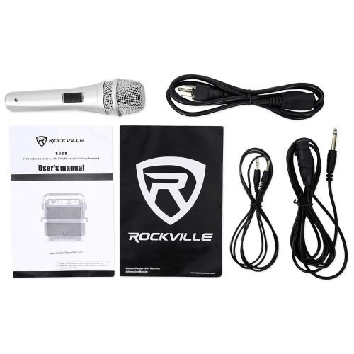  Rockville Rjs8 8 JobsitePortable Rechargeable Powered Bluetooth Pro SpeakerMic