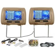 Rockville RDP711-BK 7” Black Car Headrest Monitors w/DVD Player/USB/HDMI+Games