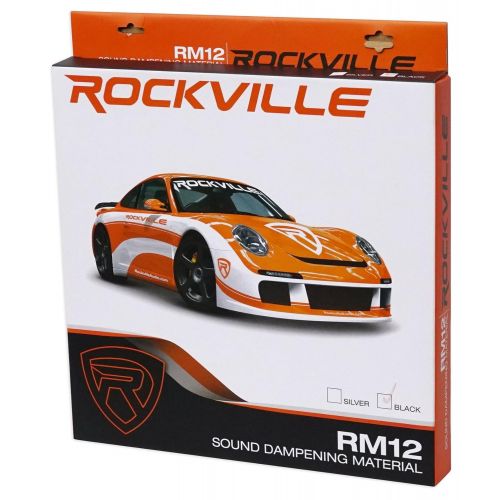  Rockville RM50RT-B Black Square feet Rockmat 50 SqFt Butyl Rubber Sound Deadener Material Bulk Car Kit