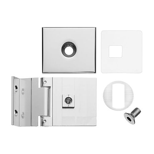  Rockwell Security Screw in Mini Hinge Door Mount Glass in Polished Chrome Finish Fits 1/4 Inch Glass Shower Doors for Residential Use