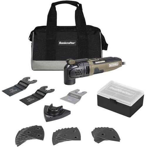  Rockwell 3.0 Amp Sonicrafter Oscillating Multi-Tool, with Variable Speed, Hyperlock Clamping, and Universal Blade Fit System, 31-Piece Kit with Bag ? RK5121