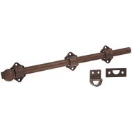 Rockwood 630-12.10B Solid Brass Surface Bolt with Universal And Mortise Strike, 3 Guide, 12 Bolt Length, Bronze Satin Oxidized Oil Rubbed Finish