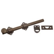 Rockwood 630-8.10B Solid Brass Surface Bolt with Universal And Mortise Strike, 2 Guide, 8 Bolt Length, Bronze Satin Oxidized Oil Rubbed Finish
