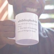 /RoddingShop Abibliophobia Mug - Literary Dictionary Definition Gift For Book Worms Avid Readers And Bibliophiles Who Fear Running Out Of Books To Read