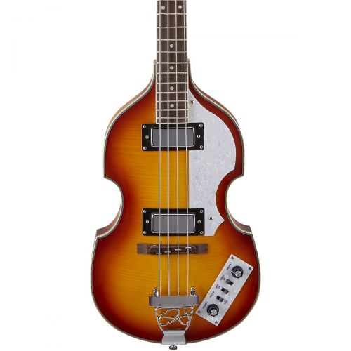  Rogue},description:The Rogue VB-100 violin bass guitar features a flamed maple arched top and back with the European-style hollowbody that makes it lightweight and capable of deep,