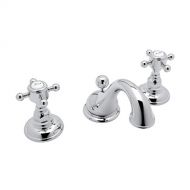 Rohl A1408XMAPC-2 C-Spout Widespread Bathroom Sink Faucet with Cross Handles, Chrome