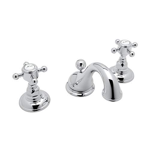  Rohl A1408XMAPC-2 C-Spout Widespread Bathroom Sink Faucet with Cross Handles, Chrome