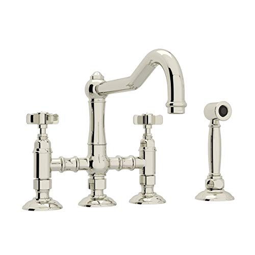 Rohl A1458XWSPN-2 KITCHEN FAUCETS, 9-in L x 0-in W x 9.3-in H, Polished Nickel