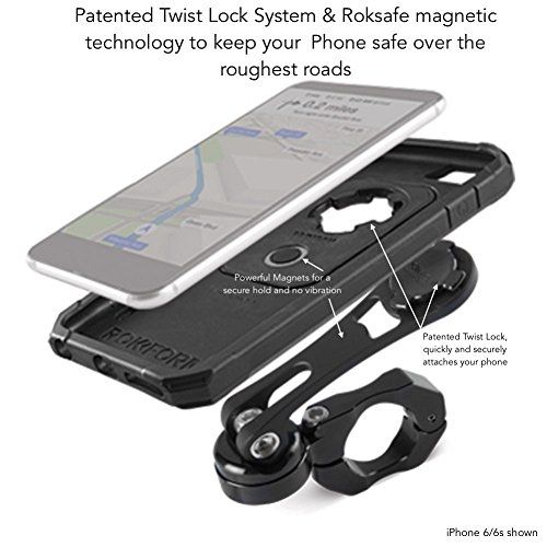  Rokform Samsung Galaxy S4 Pro Series Motorcycle Mount / Holder Kit with S4 Protective Case & Universal RokLock Twist Lock & Magnetic Mount System that’s Made in USA from CNC Machin