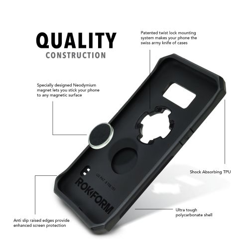  Rokform Rugged [Galaxy S8] Military Grade Magnetic Protective Phone Case with Twist Lock - Black