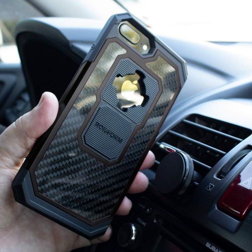  Rokform Fuzion Pro Series [iPhone 8766s Plus] Protective Aluminum & Carbon Fiber Magnetic case with Twist Lock (Black)