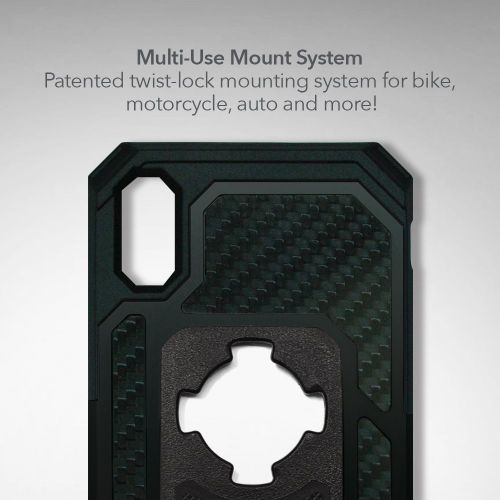  Rokform Fuzion Pro Series [iPhone XXS Case] Protective Aluminum & Carbon Fiber Magnetic case with twist lock insert included (Natural)