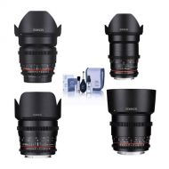 Rokinon Cine DS Lens Kit for Micro Four Thirds Consists of 16mm T2.2 Lens, 35mm T1.5 Lens, 50mm T1.5 Lens, 85mm T1.5 Lens, Cleaning Kit