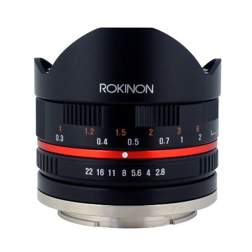  Rokinon 8mm F2.8 UMC Fisheye II (Black) Lens for Fuji X Mount Digital Cameras (RK8MBK28-FX)