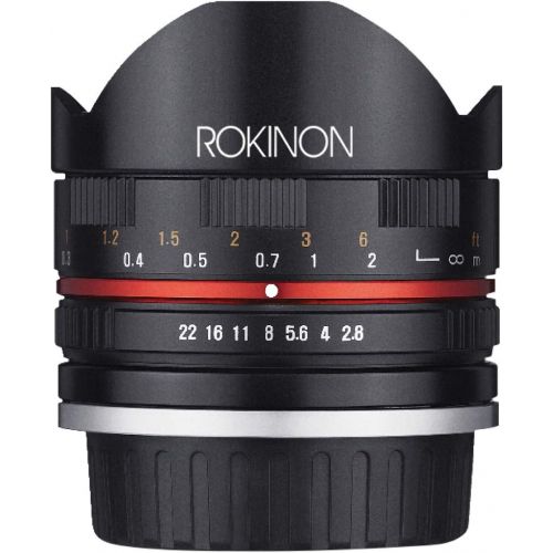  Rokinon 8mm F2.8 UMC Fisheye II (Black) Lens for Fuji X Mount Digital Cameras (RK8MBK28-FX)