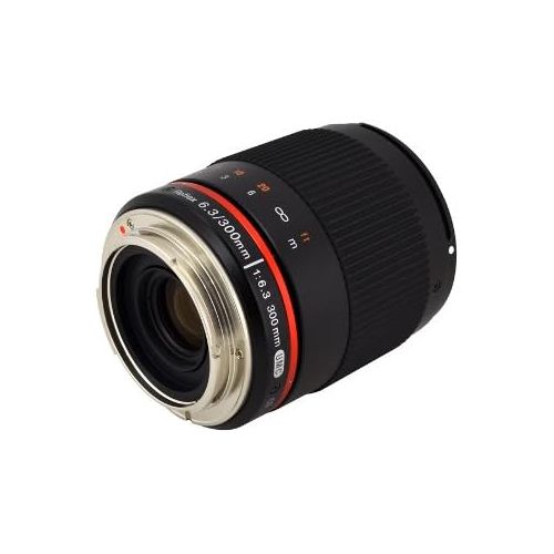  Rokinon 300M-FX-BK 300mm F6.3 Mirror Lens for Fuji X Mirrorless Interchangeable Lens Cameras , Black