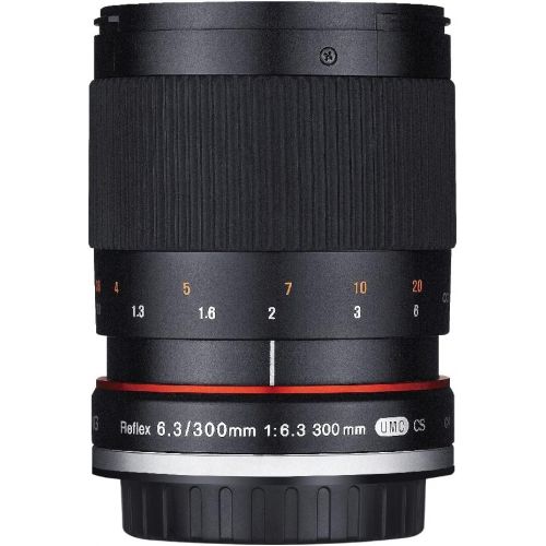  Rokinon 300M-FX-BK 300mm F6.3 Mirror Lens for Fuji X Mirrorless Interchangeable Lens Cameras , Black