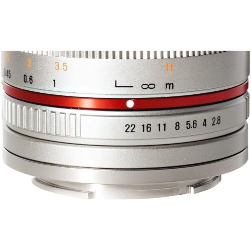  Rokinon RK8MS-FX 8mm F2.8 Series 2 Fisheye Fixed Lens for Fujifilm X-Mount Cameras, Silver