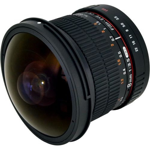  Rokinon HD8M-FX HD 8mm F3.5 Fisheye Lens for Fujifilm X-Mount Cameras