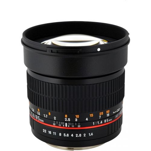  Rokinon 85M-P 85mm f/1.4 Aspherical Lens for Pentax (Black)